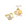 Strass a forma di cuore cavo da 15 mm, foro singolo da 1,6 mm, oro 03.