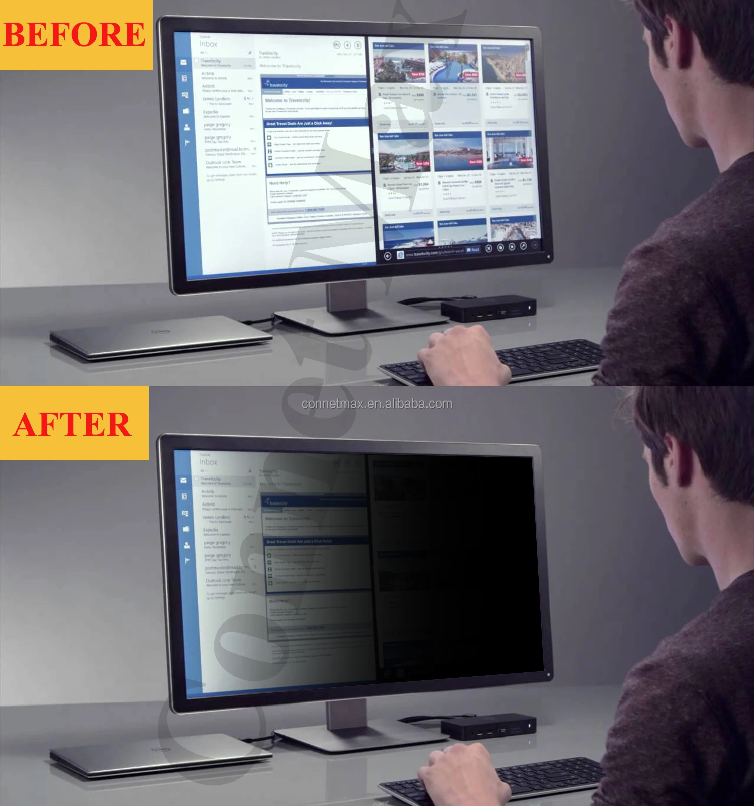 24 Inch Antispy Laptop Privacy Screen Matte Antiblue Light Screen