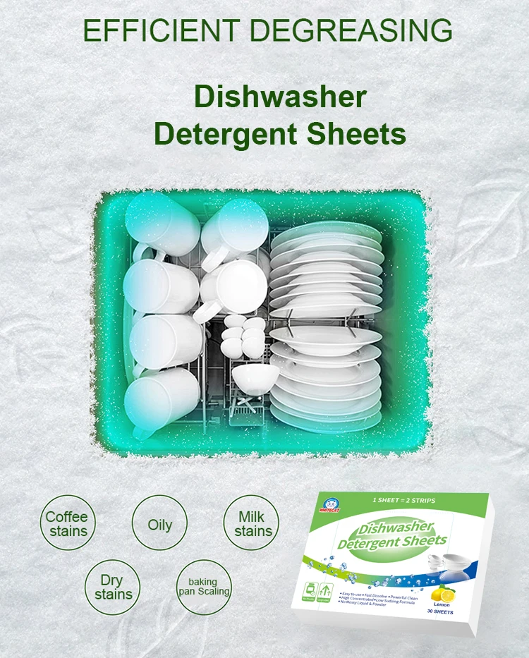 Dishwasher Detergent Sheet Eco-friendly Kitchen Cleaning Natural Dish Washing Tablets  manufacture