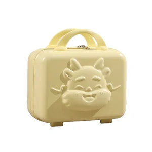 Custom Logo 2026 New Small ABS 14-Inch 4-Wheel Spinner Suitcase Lock Customized Color Outdoor Traveling Boarding Storage Bag