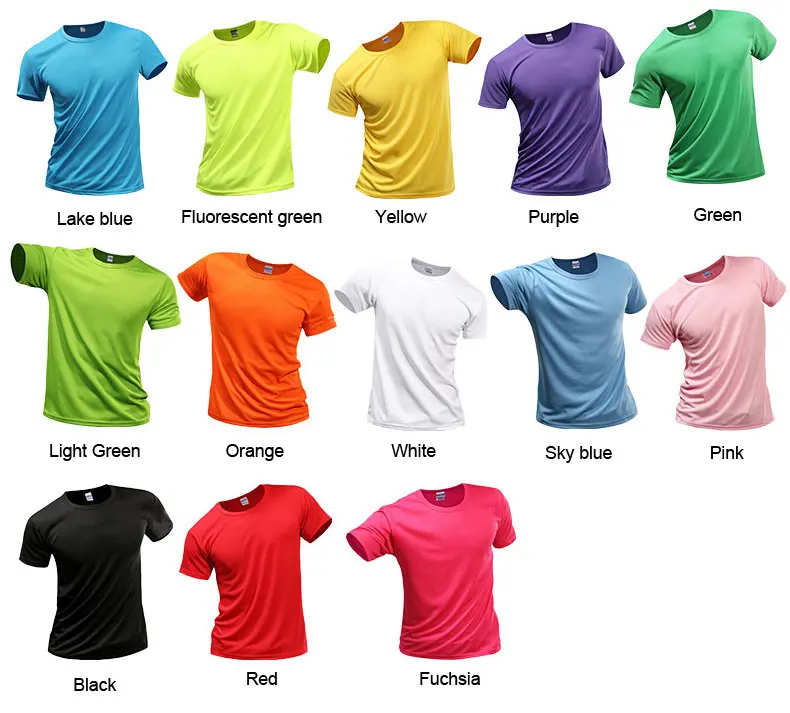 Wholesale Custom Print Plain Blank Sublimation Tshirts 100% Polyester White Sport Gym Run Quick Dry Fit Men T-shirt for Men