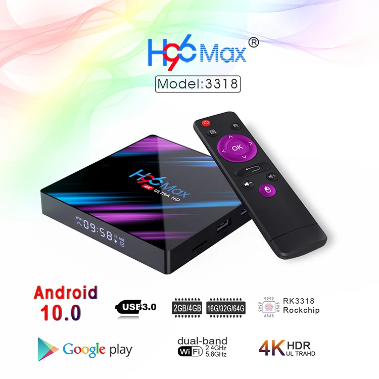 H96 MAX Free Android Download Android TV Box google Play Store Tv Box Youtube Built in BT WIFI Dual Band H96 Max Android Tv Box