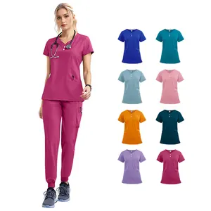 Wholesale Doctor Nurse Scrubs Uniforms Sets Hospital Medical Uniforms Women Fashionable Scrubs Set