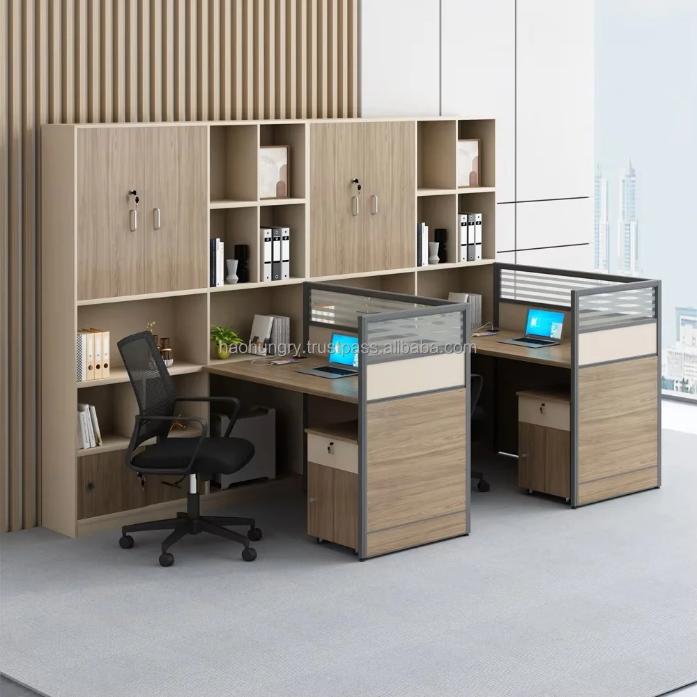 Cubical Workspaces Modern Extendable Modular Cubicle Workspace 2-8 Person Set Office ...