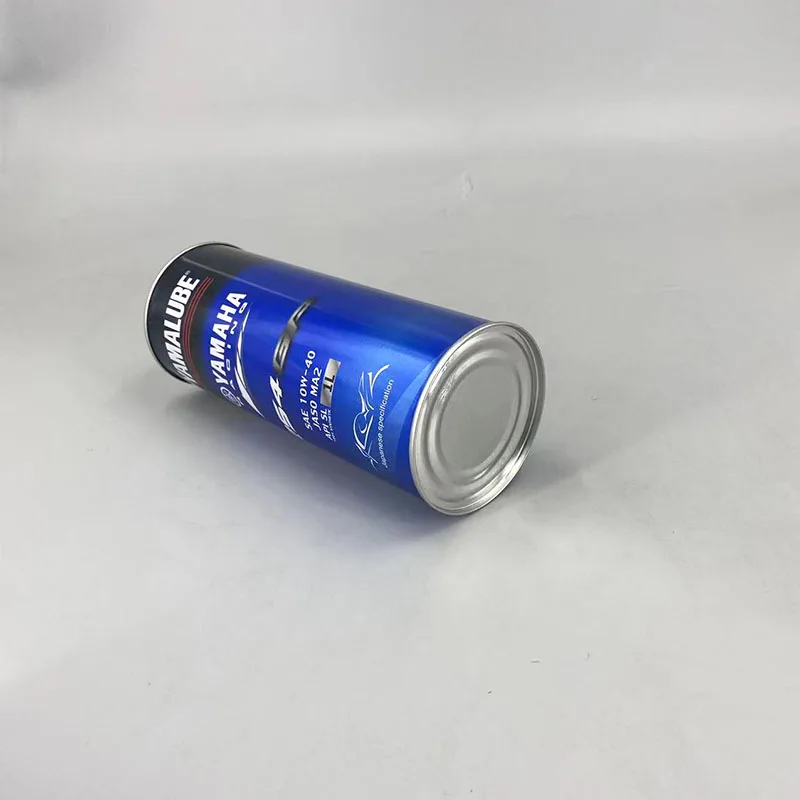 1L Round Engine Oil Can Motor Oil Tin Can With Cone Top Lid 1 Liter Printed Brake Oil Can Manufacturer