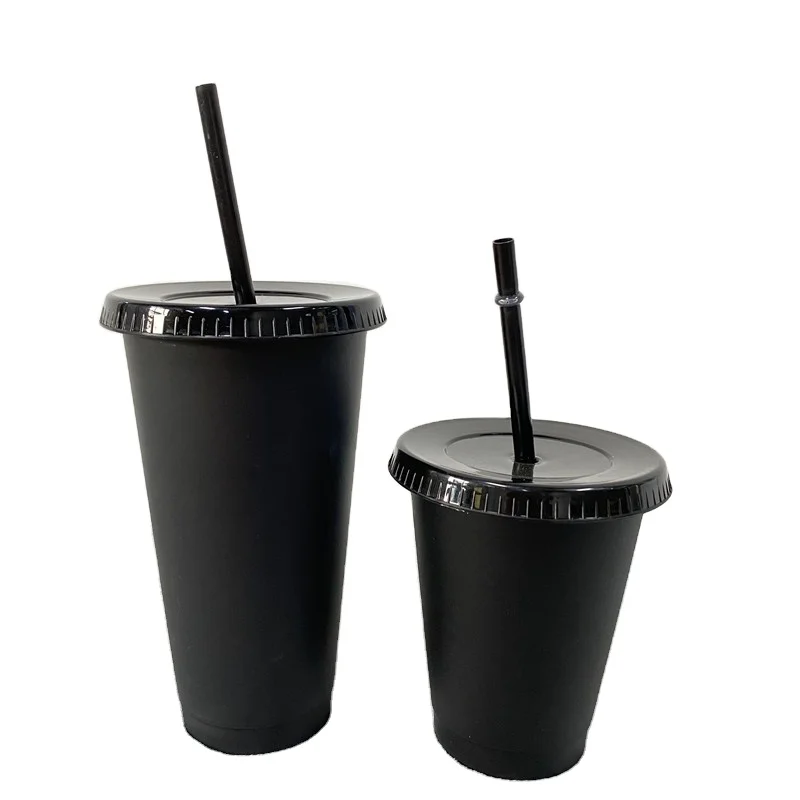 Кружка для холодных напитков 16 унций 24 унции многоразовые матовые пластиковые подарочные пакеты путешествий чашки с крышкой и
