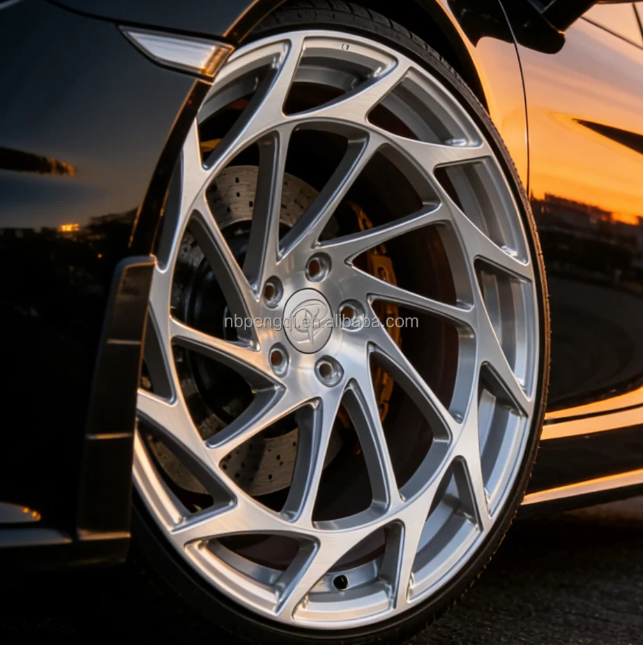 Exceptional Brushed Silver Monoblock Multi Spoke Aluminum Alloy Forged Wheel Rim With Aero Cover