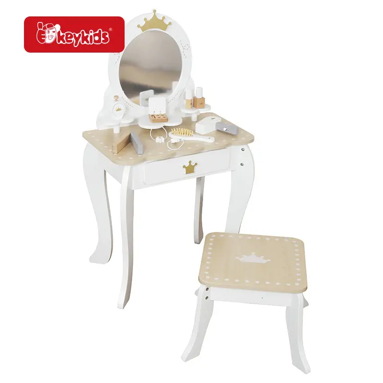 New Popular Princess Make up Dressing Table Wooden Vanity Table Toy for Girls W08H206