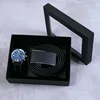 3-piece set black-belt watch-exquisite gift box
