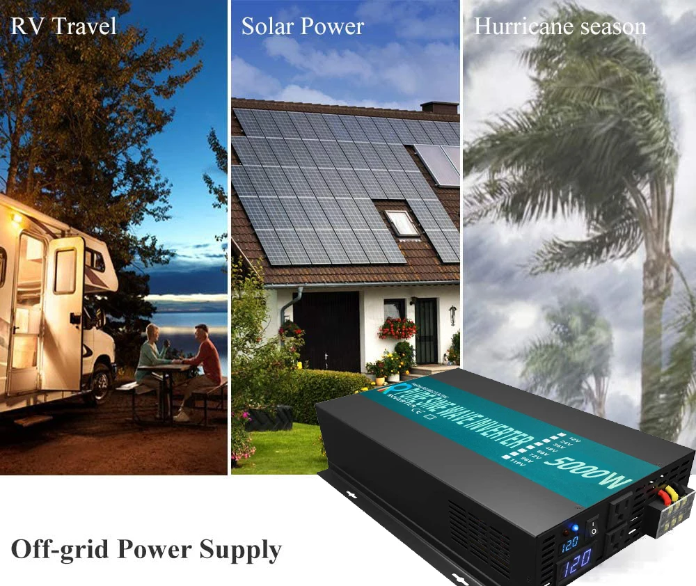 WZRELB Wechselrichter Ce Emc Approved 24V DC AC 220V 120V 100V 5000w Off Grid Pure Sine Wave Inverter 12V
