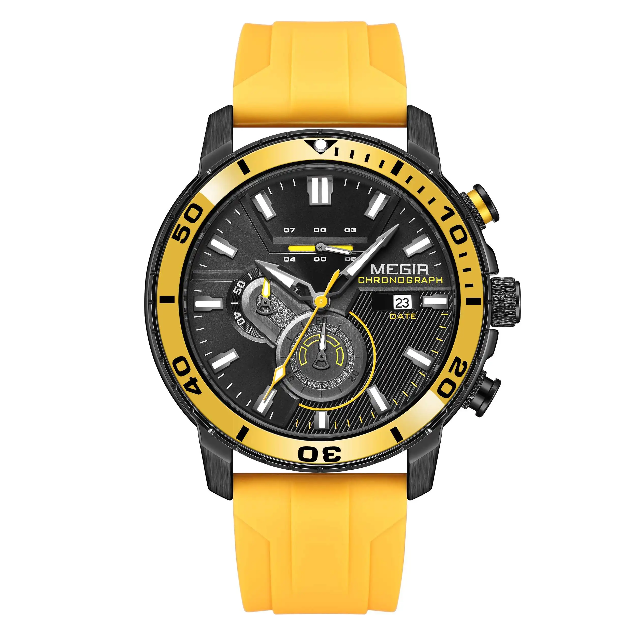 MEGIR 2224G Durable Men's Quartz Watch with Silicone Strap