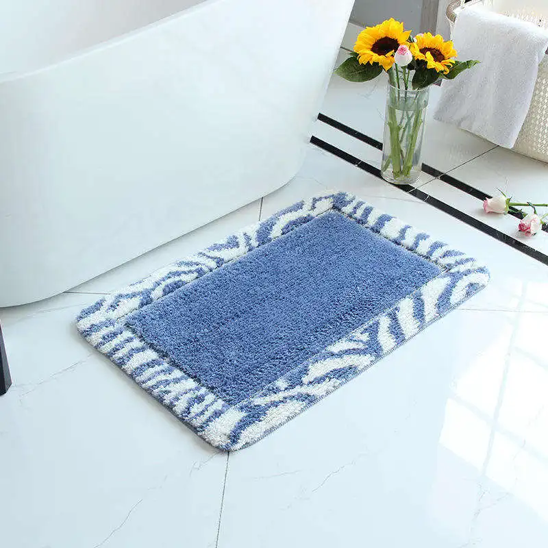 Factory Wholesale Modern anti-slip bath mats 100% Polyester PVC Bottom super absorbent Microfiber Bathroom Mats