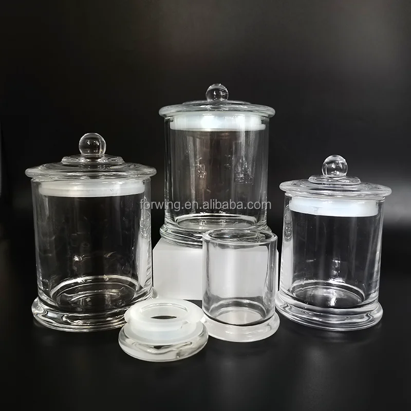 Hot Selling Glass Candle Holder 2oz 7oz 12oz 16oz Sealed Clear Candle Jars With Lid For Candle Making manufacture