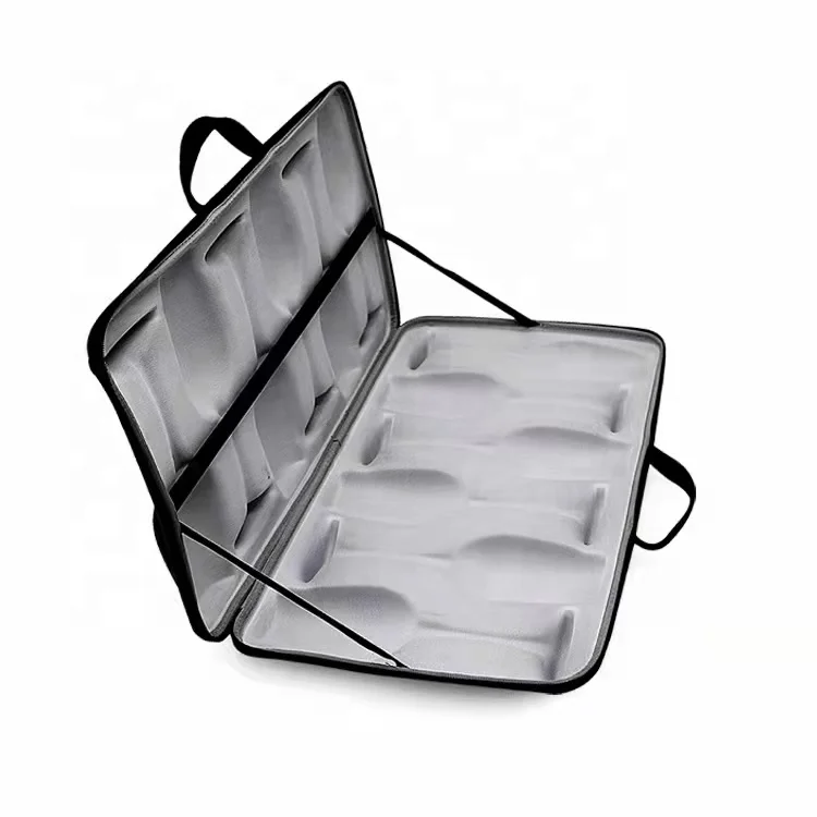 Hard Shell Protective Eva Display Travel Portable Champagne Wine Cup Glasses Carrying Case