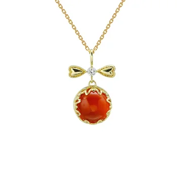 High Quality Carnelian Jewelry Solid Gold Yellow 9ct Pendant