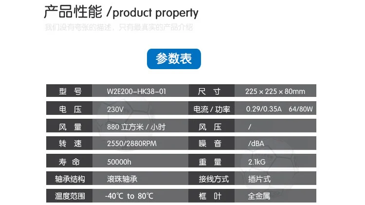 Please contact me Cabinet cooling  fan Variable New fan Original   axial fan W2E200-HK38-01  22580