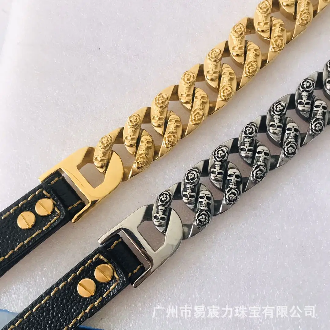 New Style 32mm Pet Big Hip Hop Leads Chains Kit Dog Collars Choke ...