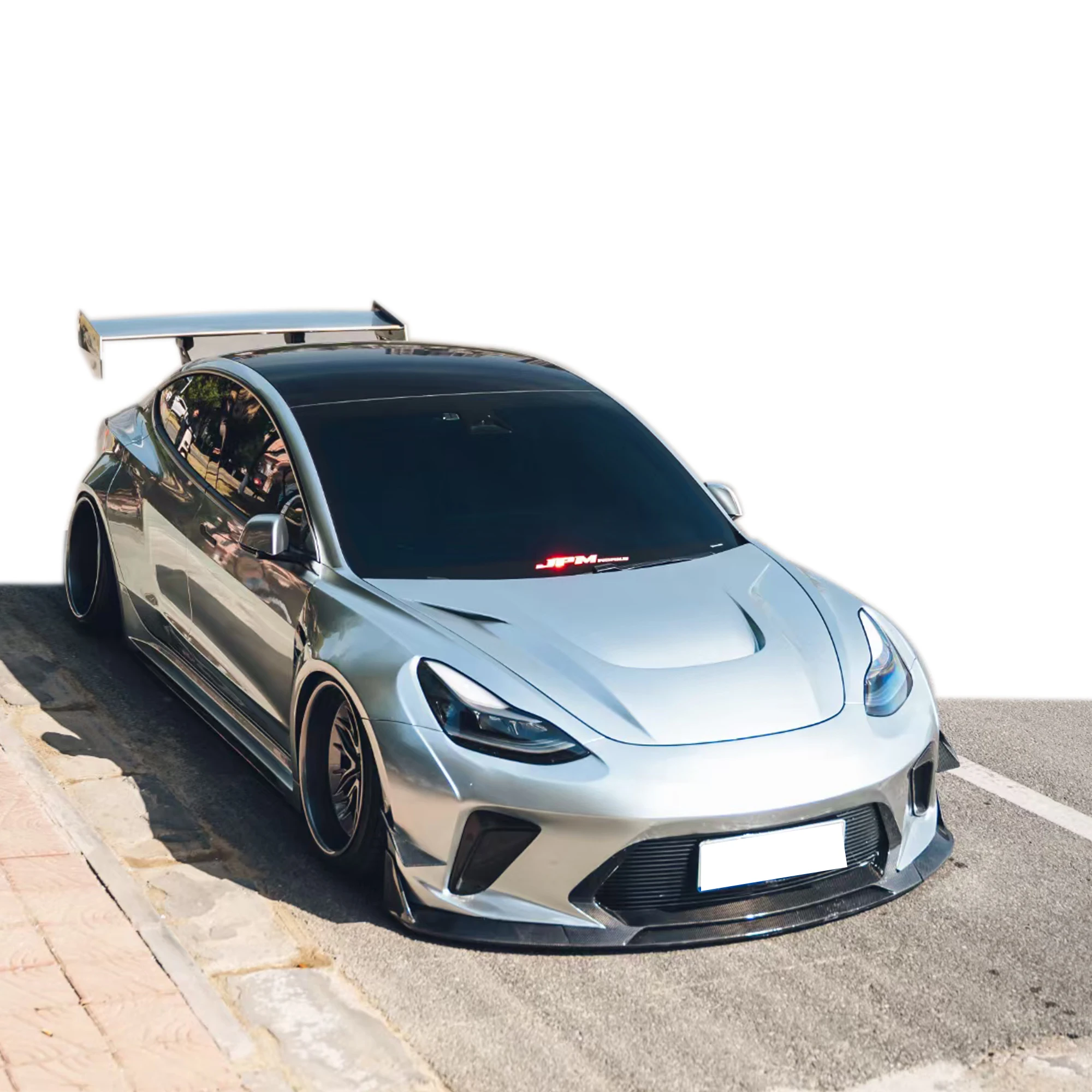 Robot Design Bodykit for Tesla Model 3 Hacker Style Front Bumper Rear Bumper Side Skirts and Hood for Tesla Model 3 Body Kit