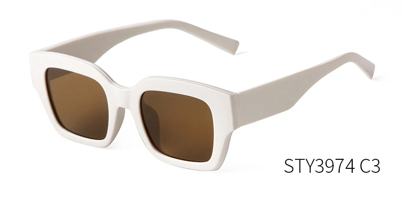 ★HANGLE EYEWEAR★ Waterdrop Square Sunglasses Ivory Brown c68c4e13b44eaf65fb51ca1ff15086