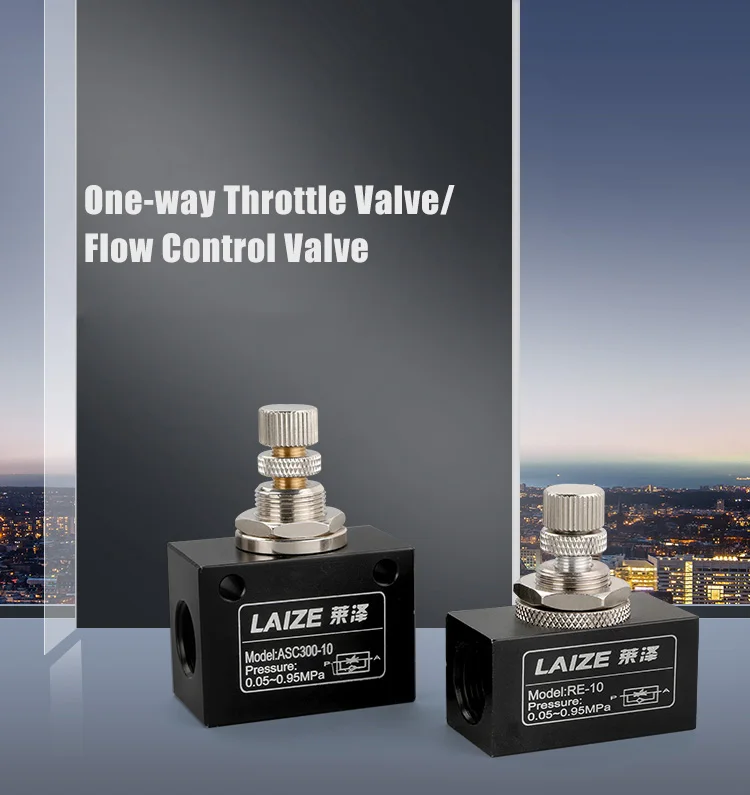 Asc Re One Way Pneumatic Throttle Valve Flow Control Valve Aluminum