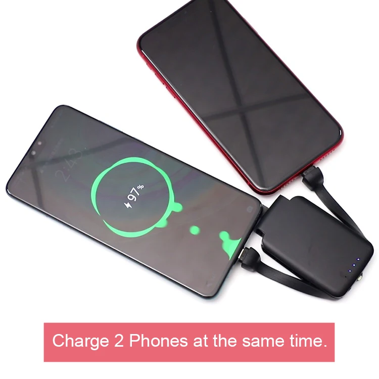 OEM Portable Phone Charger 2000mAh Powerbank With Keychain Charging Cable Power Bank
