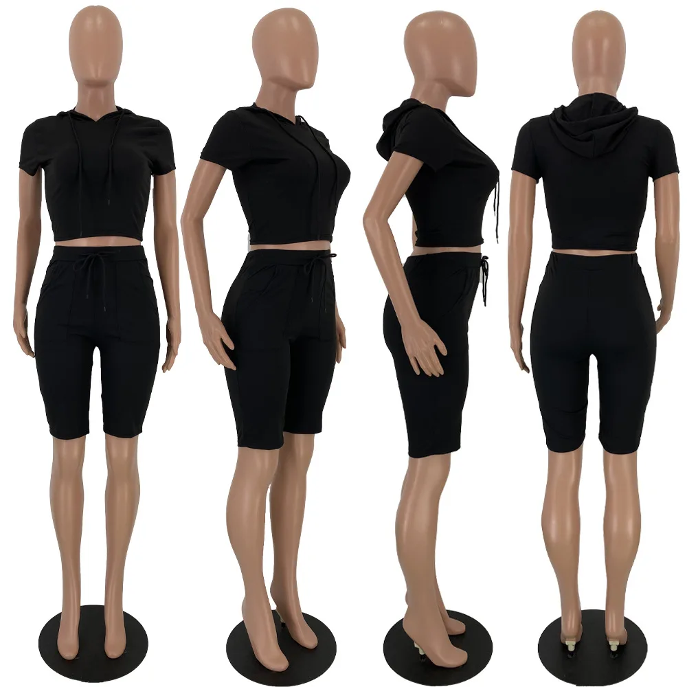 Fooullaide 2 Piece Outfits For Women Sexy Short Sleeve - View #6