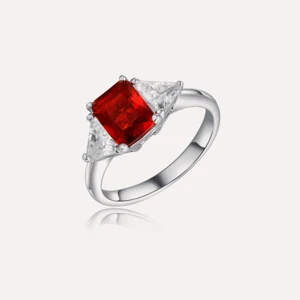 Keiyue Simulated Diamond Ring Female's Simple Luxury Square Zircon Engagement Jewelry with Light Luxury for Proposals