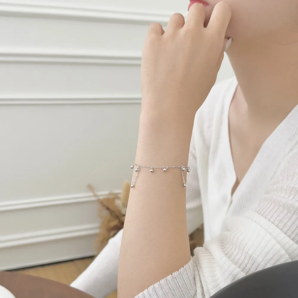 KAKODIY fashionable and elegant design sterling silver chain buckle adjustable tassel bead pendant women's daily wear jewelry bracelet detail 2