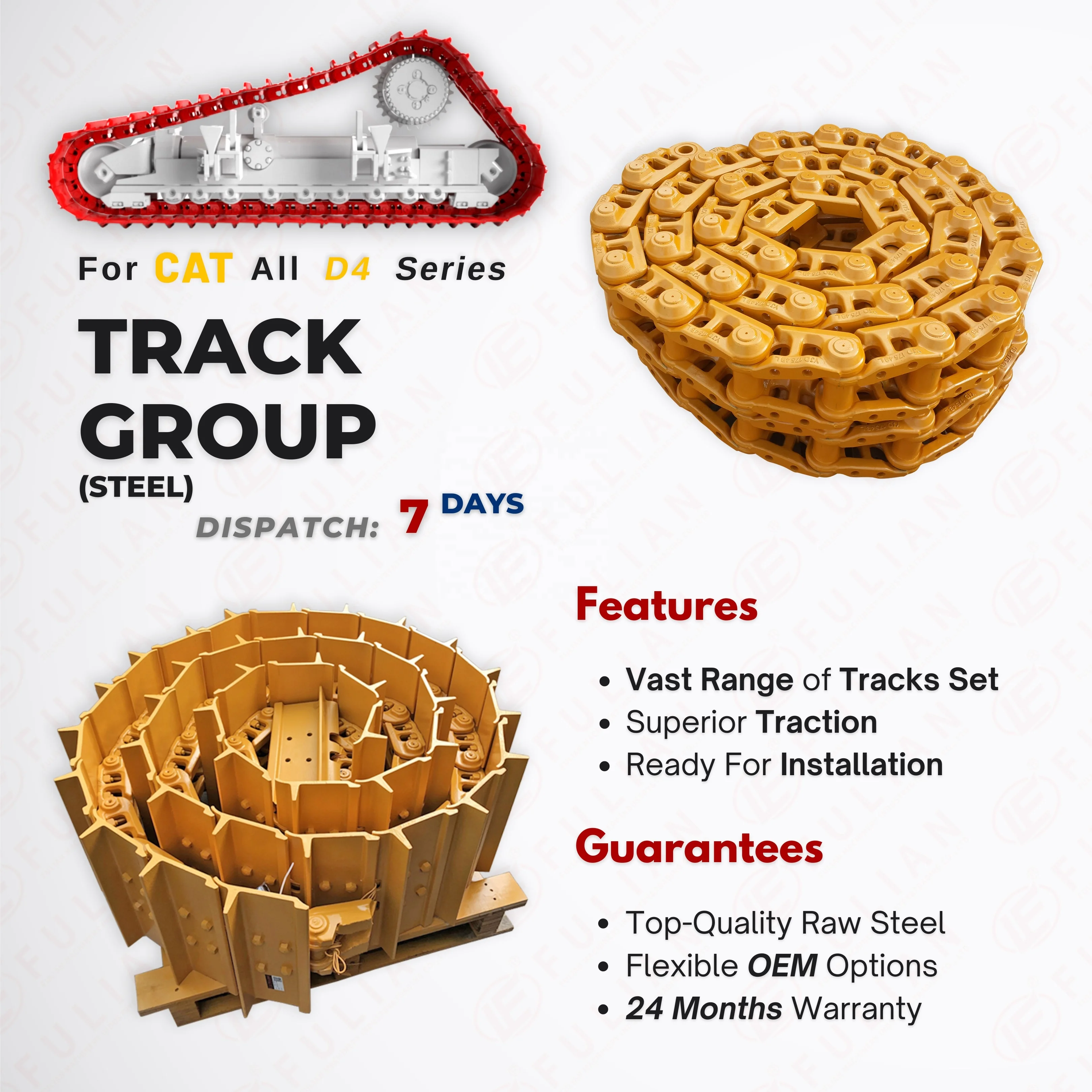 D4 D4D D4E D4H Top Roller Idler Drive Sprocket Track Bottom Roller for Caterpillar Bulldozer Undercarriage Parts