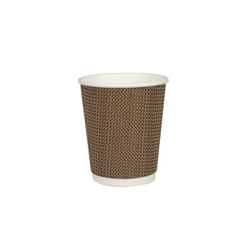 12oz Double Ripple Wall Recyclable Print Lid Paper Coffee Cup With ...