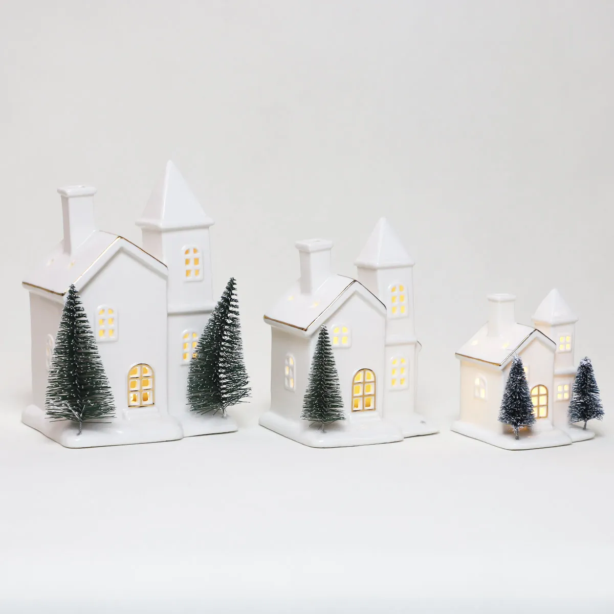 One Holiday Way Set di 10 statuette in porcellana bianca per presepe di Natale, in ceramica, decorazione natalizia cristiana da tavolo, mensola della sacra famiglia
