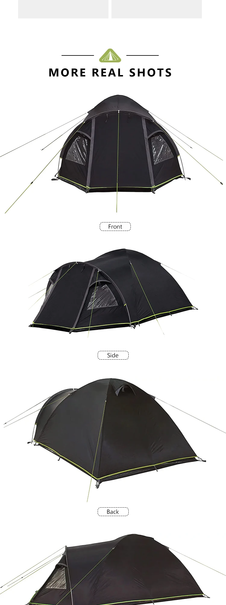 Double Layer Custom Design Outdoor Camping Tent 190t Pu 3000mm Aluminum