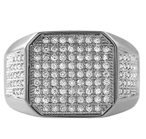 Custom 925 Hip Hop Iced Out Jewelry Sterling Silver Rings Men