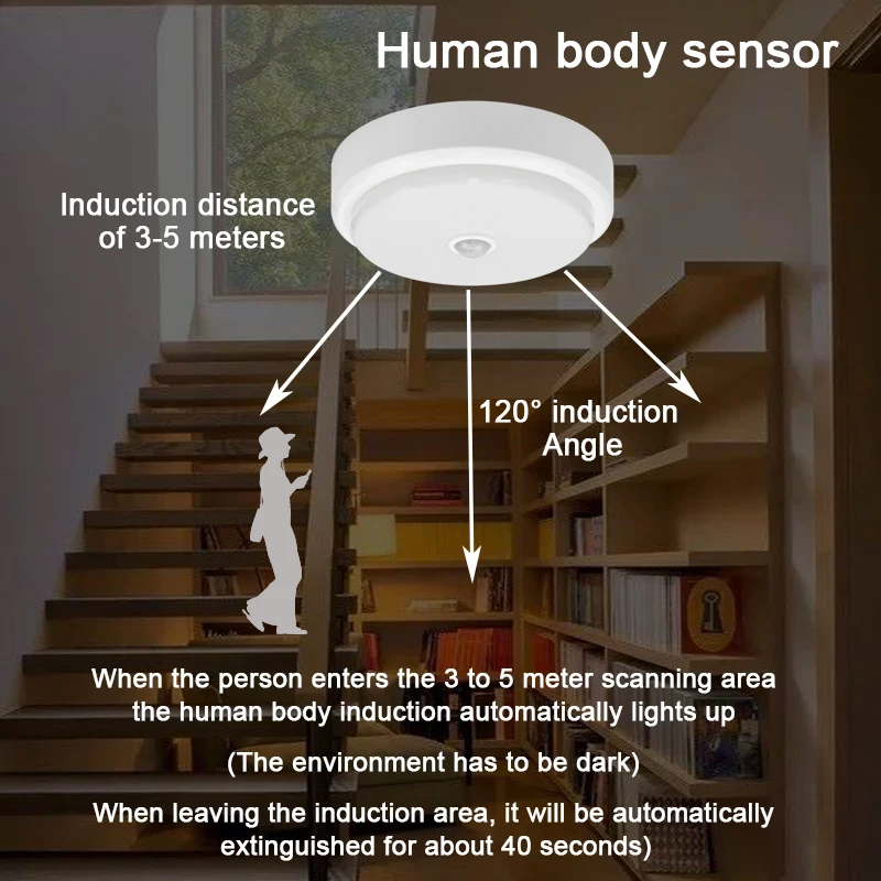 220V Smart Pir Motion Sensor Ceiling Light Sound Induction Ceiling Mount LED Panel Light for Living Room Hallway Lighting
