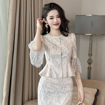 トップス eaphi HALF SLEEVE EMBROIDERY LACE BLOUSE HALF SLEEVE EMBROIDERY LACE BLOUSE【STORE限定】