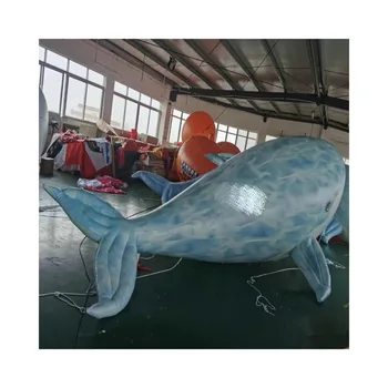 6m High Skateboard Shark Inflatable Cartoon Shark Model With Base For Water Party Decoration Or Carnival
