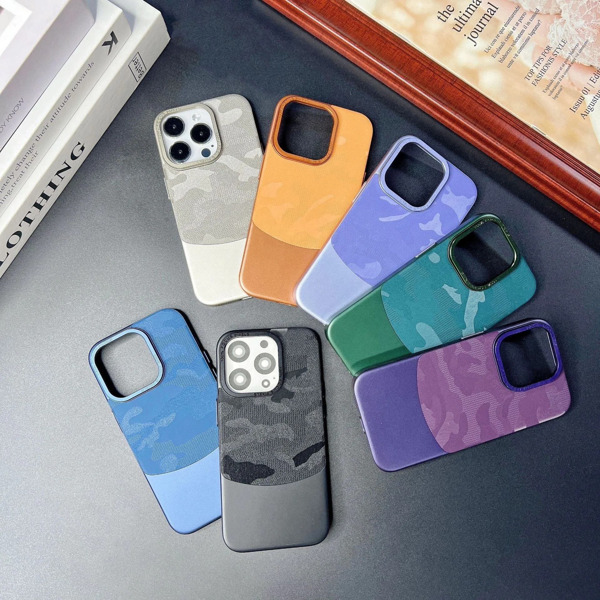 Two Color Hard Pc Phone Case For Iphone 16 15 14 13 12 Plus Pro Max Luxury Design Cover With Camera Protection