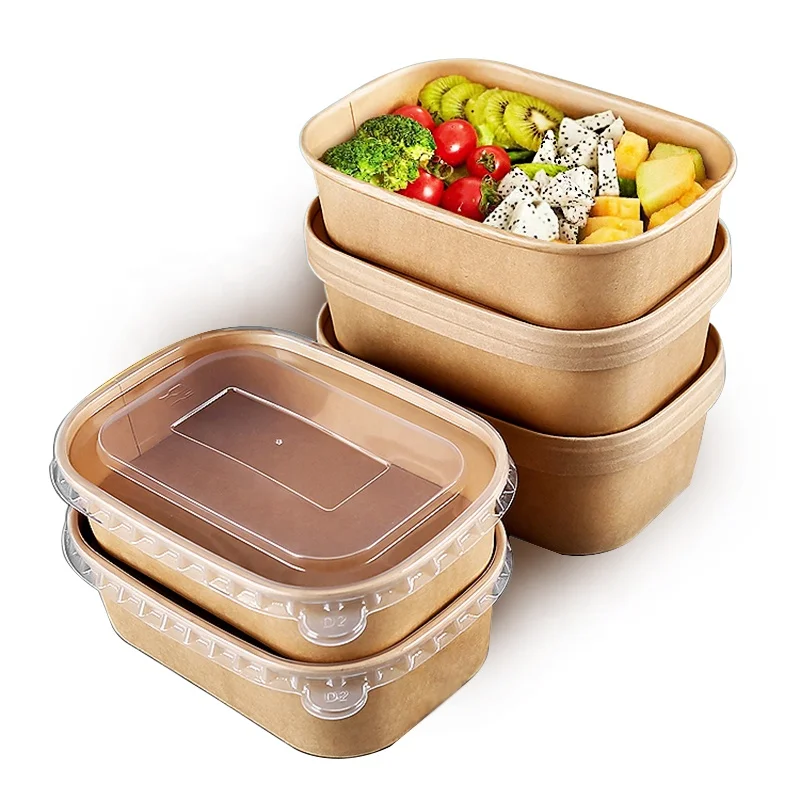 Biodegradable Take Away Disposable Paper Bento Packaging Box