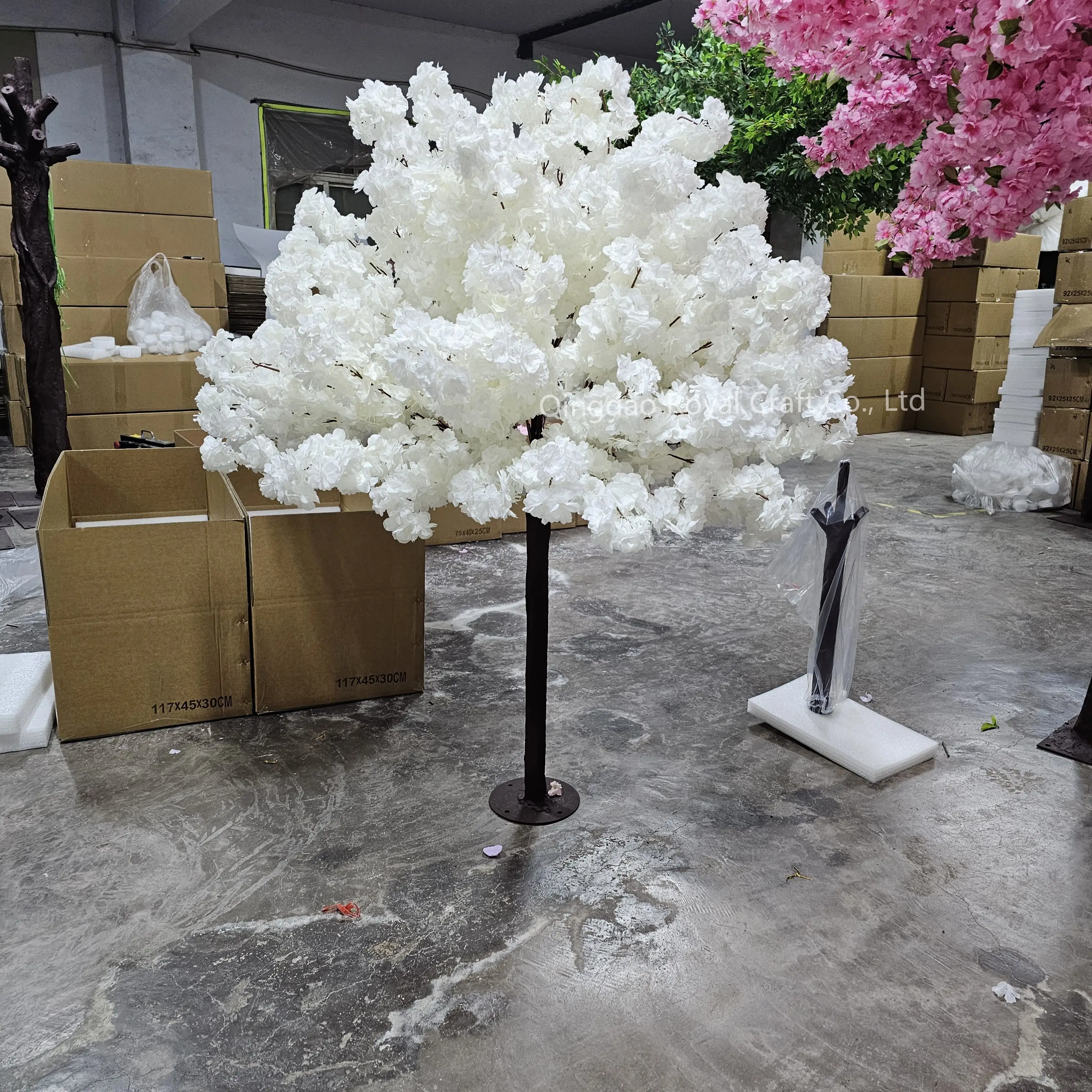 Inweder Arbre Artificiel Blanc 105cm - Faux Arbre De Table Pour Décoration Mariage, Noël, Pâques Et Événements