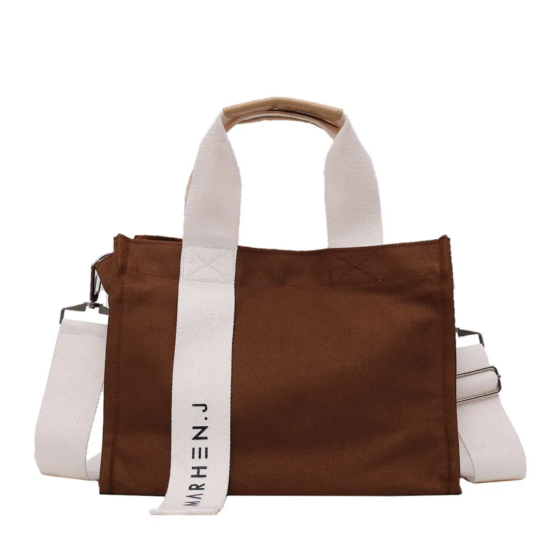Fashion Custom Original Large Two Compartment Tote  Bag  Wholesale Fabric Blank Shopping Bag Shoulder Tote Bag No Minimum