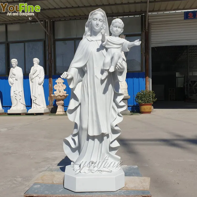 Life Size Marble Statue of the Virgin Mary for Sale