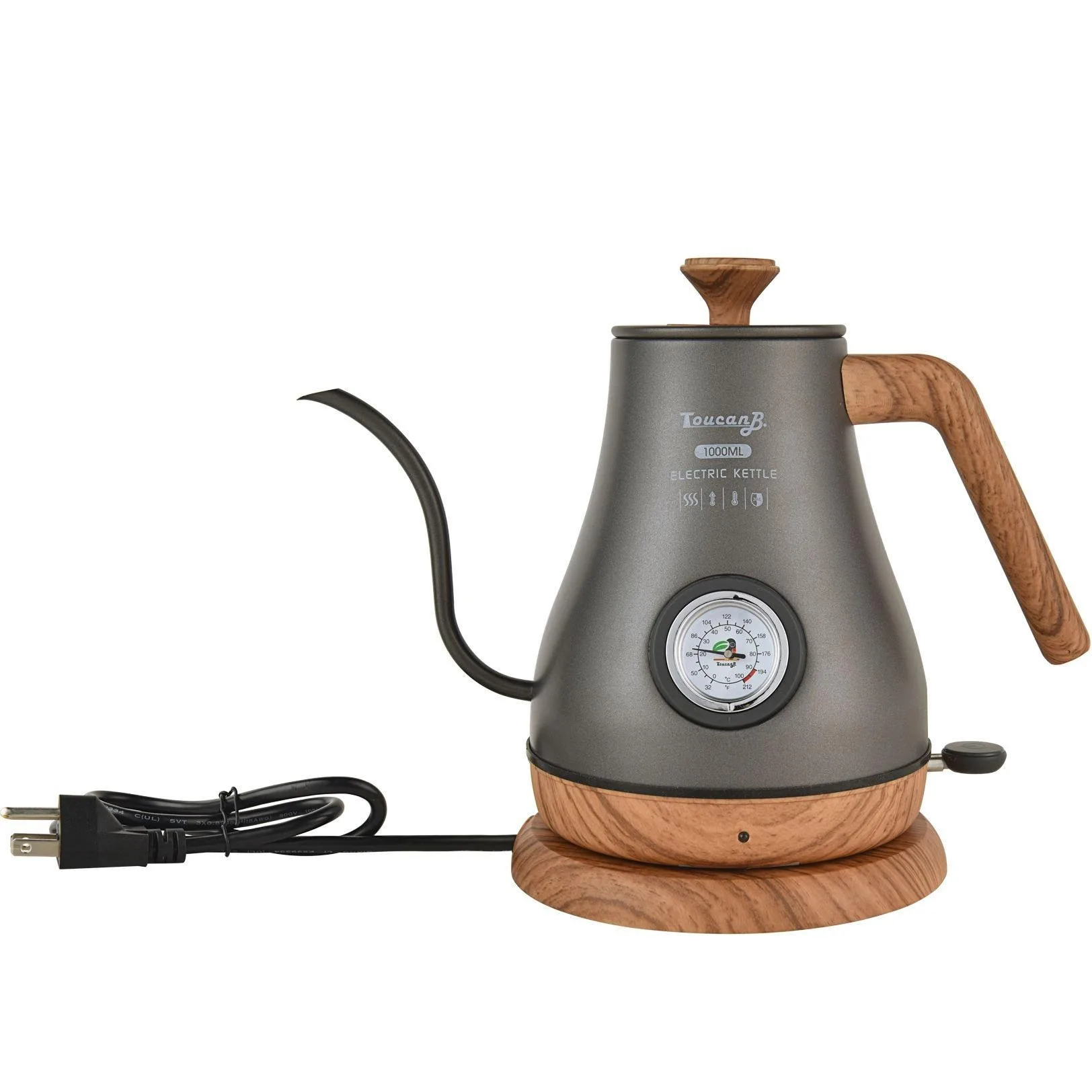 1L Gooseneck Design Electric Kettle with Temperature Display