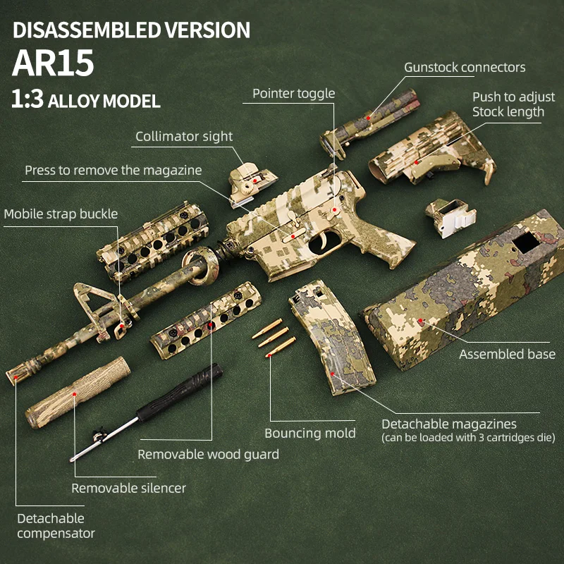 Black Sniper Rifle Metal Diy Metal Barrett M82a1 Toy Model Guns Sasr