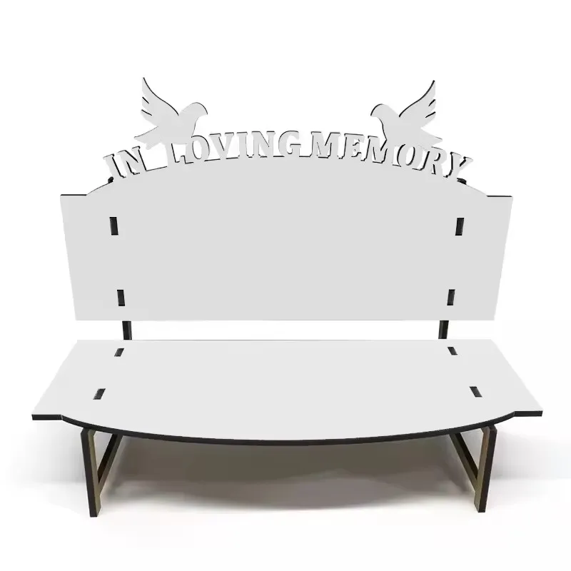 Custom Wood MDF Cheap in Loving Memory Small Chair Frame Sublimation Memorial Benches