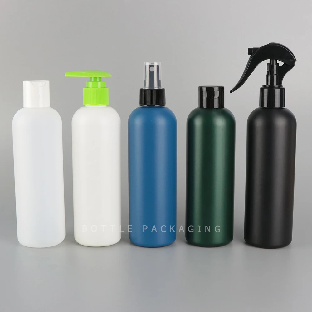 250ml Matte Black Hdpe Cosmetic Shampoo Body Wash Lotion Container Flip