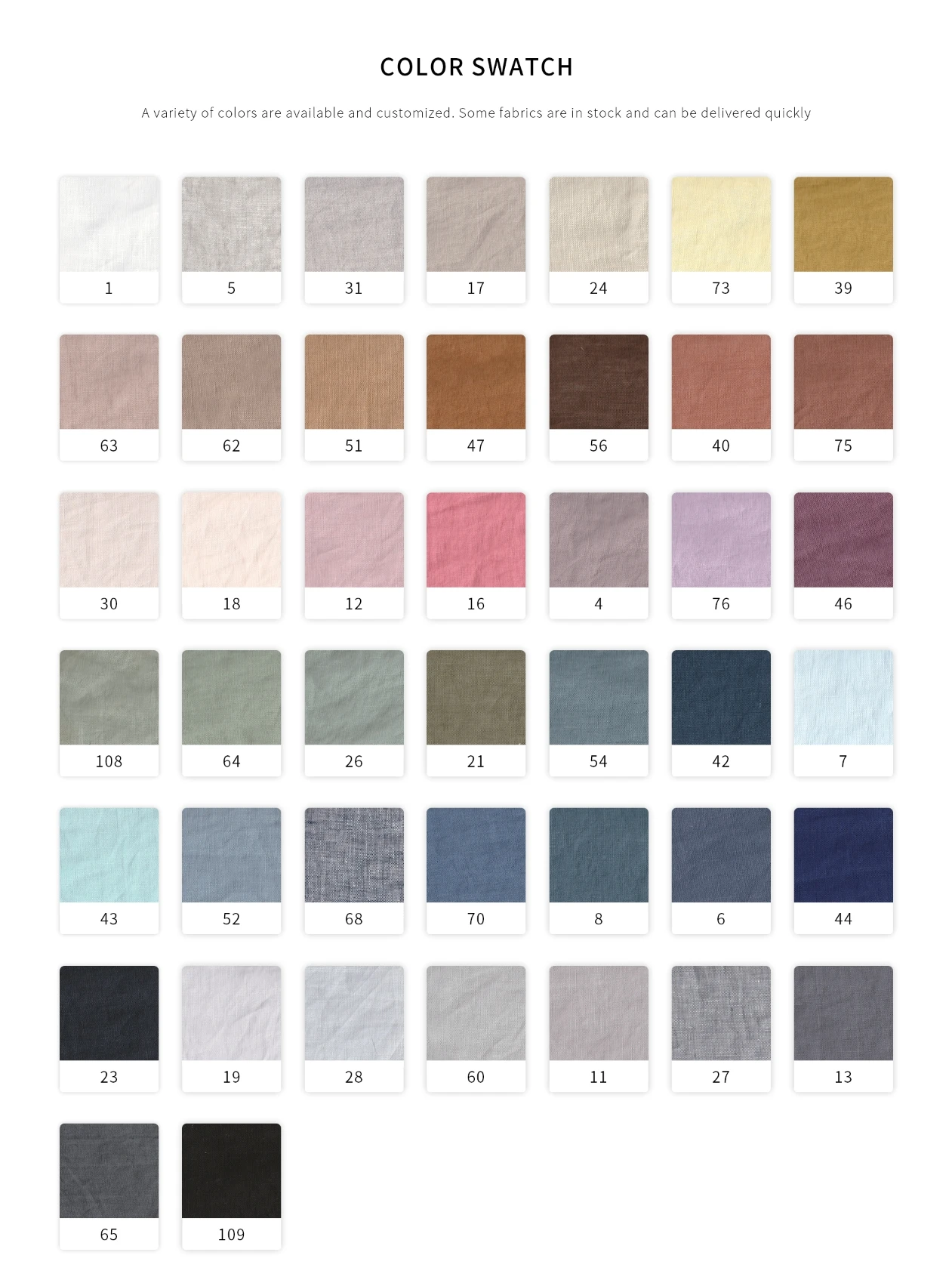 Aida OR Evenweave OR Linen Fabric Color Chart 