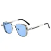 Silver frame-blue lenses-stainless steel