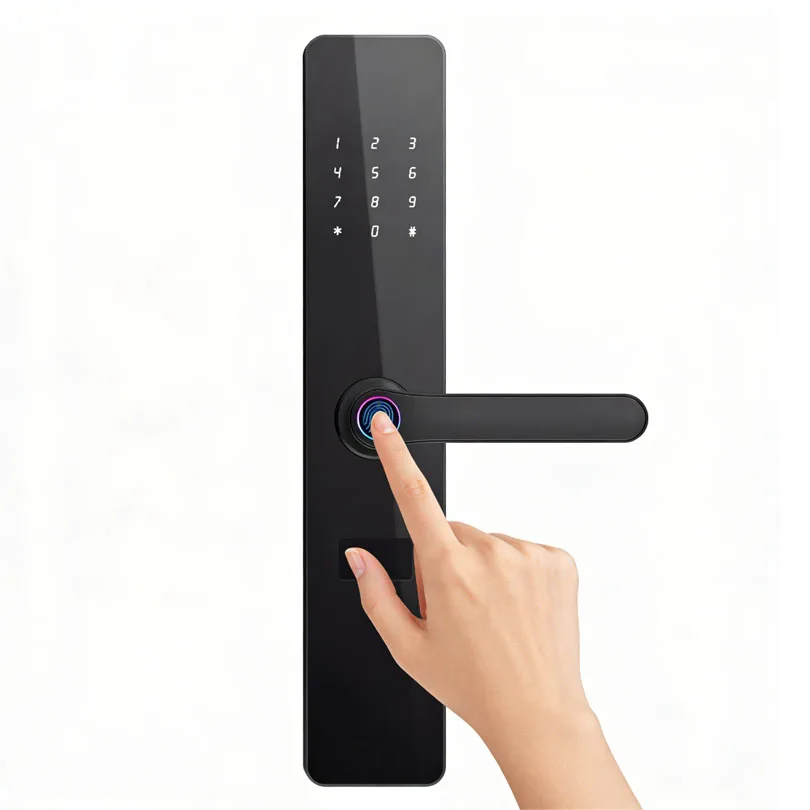 ล็อกประตูอัจฉริยะระดับสูงพร้อมระบบป้องกันการโจรกรรม รองรับการสแกนลายนิ้วมือและรหัสผ่าน สำหรับโครงการวิลล่าและสำนักงาน ยี่ห้อ Kaisstar