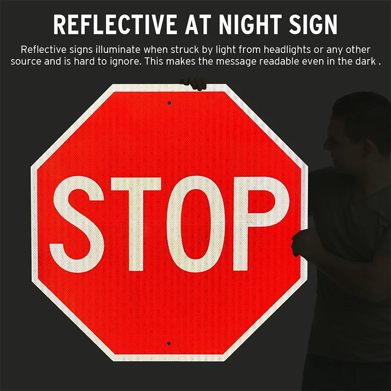 Octagon Prismatic Engineer Grade Reflective Sheeting Rust Free Aluminum for Road Stop Warning Traffic Signs