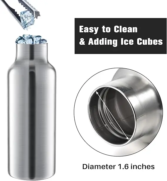 AHTECH Stainless Steel Sport Water Bottle - Double Wall Insulated